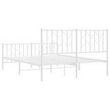 Metal Bed Frame without Mattress with Footboard?White 135x190 cm