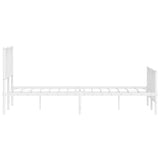 Metal Bed Frame without Mattress with Footboard?White 150x200 cm
