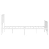 Metal Bed Frame without Mattress with Footboard?White 183x203 cm King - Rear View