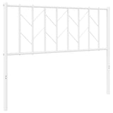 Metal Headboard White 107 cm King Single - Front View