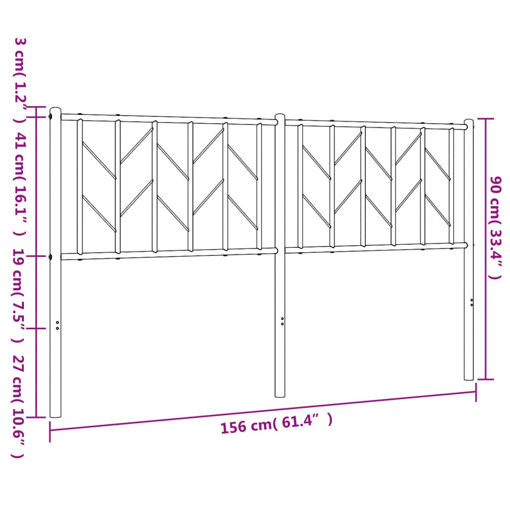 Metal Replace Headboard White 150 cm