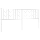 Metal Headboard White 183 cm King - Front View