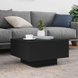 Coffee Table Black 55x55x31 cm Engineered Wood - Side View