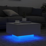 Coffee Table with LED Lights White 55x55x31 cm - Top-Down View