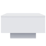 Coffee Table with LED Lights White 55x55x31 cm - Close-Up Angle