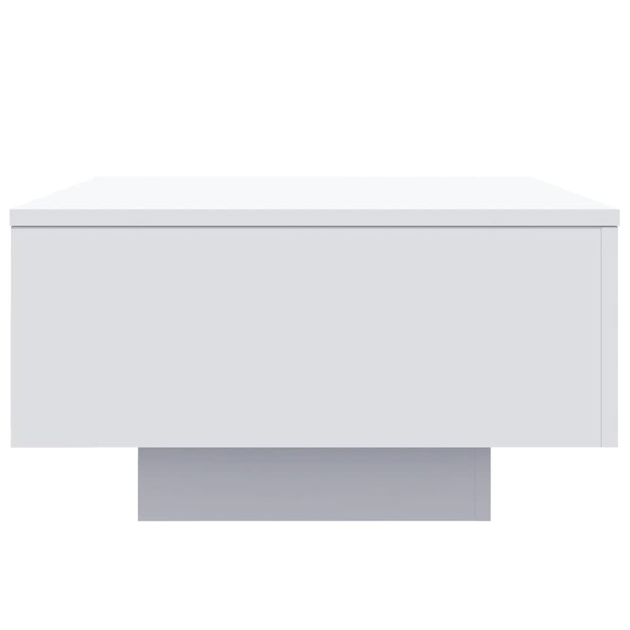 Coffee Table with LED Lights White 55x55x31 cm