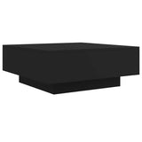 Coffee Table Black 80x80x31 cm Engineered Wood - Front View