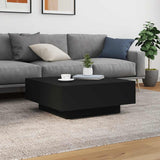 Coffee Table Black 80x80x31 cm Engineered Wood - Side View