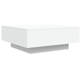 Coffee Table with LED Lights White 80x80x31 cm - Side View