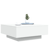 Coffee Table with LED Lights White 80x80x31 cm - Rear View
