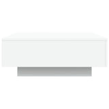 Coffee Table with LED Lights White 80x80x31 cm