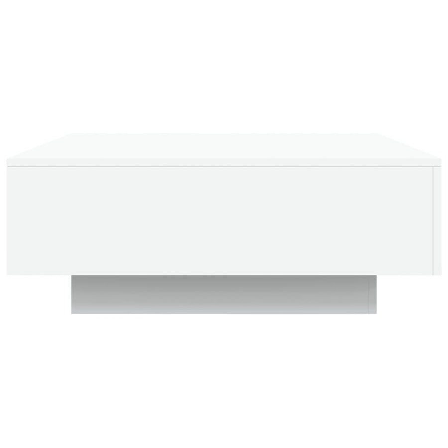 Coffee Table with LED Lights White 80x80x31 cm