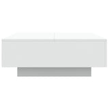 Coffee Table with LED Lights White 80x80x31 cm