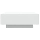 Coffee Table with LED Lights White 80x80x31 cm - Low Angle