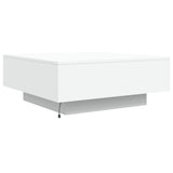 Coffee Table with LED Lights White 80x80x31 cm