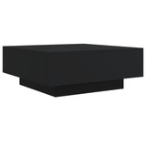 Coffee Table with LED Lights Black 80x80x31 cm - Side View