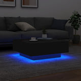 Coffee Table with LED Lights Black 80x80x31 cm - Top-Down View