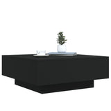 Coffee Table with LED Lights Black 80x80x31 cm - Rear View