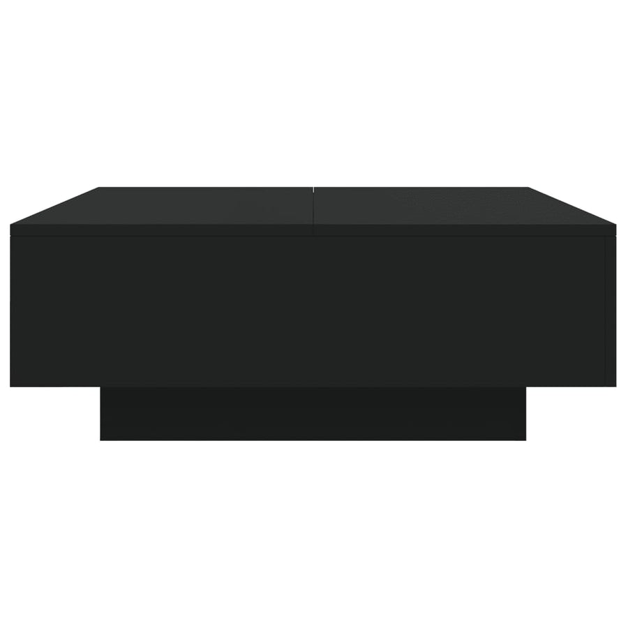 Coffee Table with LED Lights Black 80x80x31 cm