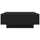 Coffee Table with LED Lights Black 80x80x31 cm