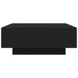 Coffee Table with LED Lights Black 80x80x31 cm - Low Angle