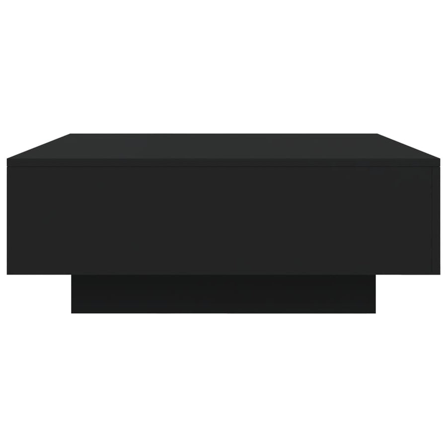 Coffee Table with LED Lights Black 80x80x31 cm