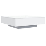 Coffee Table White 100x100x31 cm Engineered Wood - Close-Up Angle
