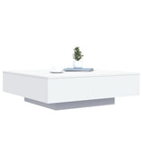 Coffee Table with LED Lights White 100x100x31 cm - 45-Degree Angle