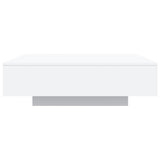Coffee Table with LED Lights White 100x100x31 cm