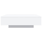 Coffee Table with LED Lights White 100x100x31 cm