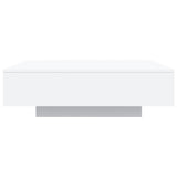 Coffee Table with LED Lights White 100x100x31 cm - Rear View