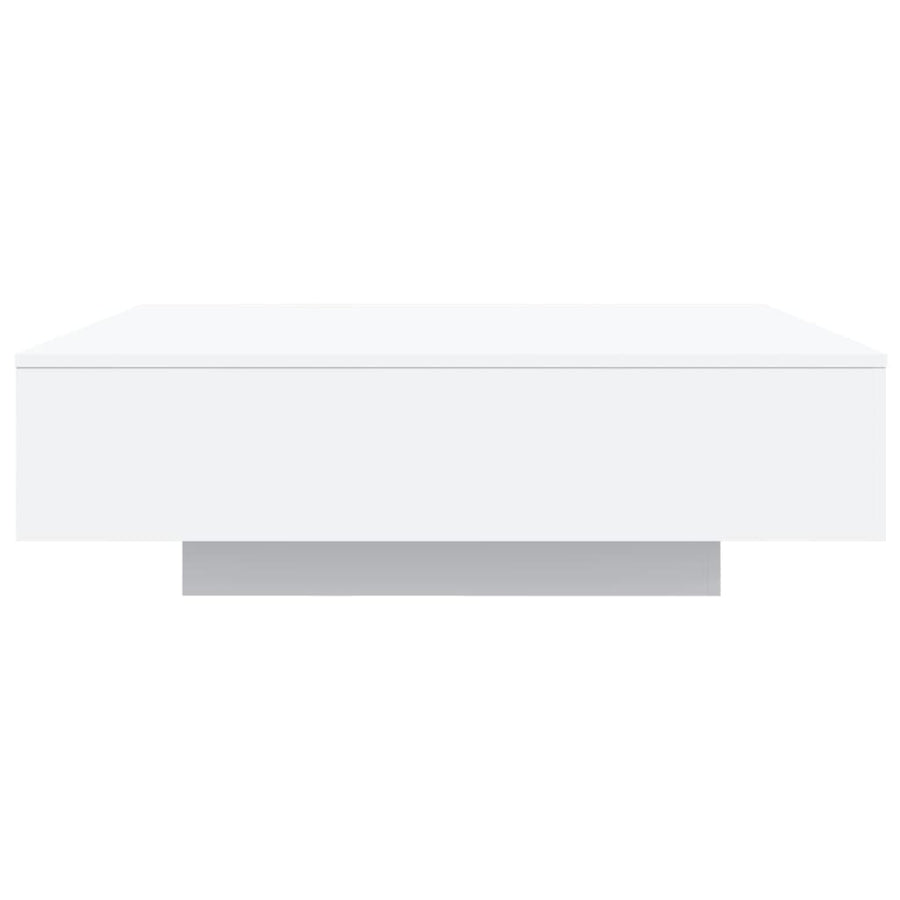 Coffee Table with LED Lights White 100x100x31 cm