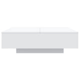Coffee Table with LED Lights White 100x100x31 cm