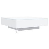 Coffee Table with LED Lights White 100x100x31 cm - Low Angle