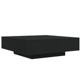 Coffee Table with LED Lights Black 100x100x31 cm - Side View
