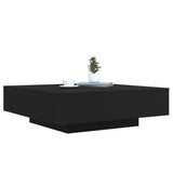 Coffee Table with LED Lights Black 100x100x31 cm - 45-Degree Angle
