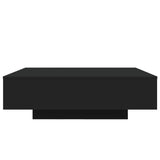 Coffee Table with LED Lights Black 100x100x31 cm - Rear View