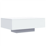 Coffee Table with LED Lights White 85x55x31 cm