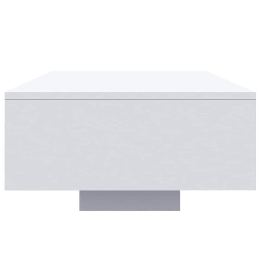 Coffee Table with LED Lights White 85x55x31 cm