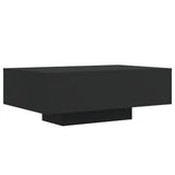 Coffee Table with LED Lights Black 85x55x31 cm - Side View