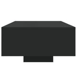 Coffee Table with LED Lights Black 85x55x31 cm - Rear View