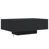 Coffee Table with LED Lights Black 85x55x31 cm - Low Angle