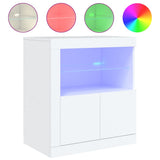 Sideboard with LED Lights White 60.5x37x67 cm - Front View