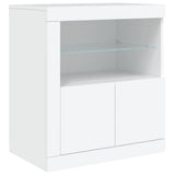 Sideboard with LED Lights White 60.5x37x67 cm - Side View
