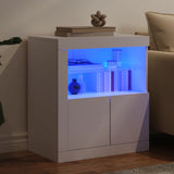 Sideboard with LED Lights White 60.5x37x67 cm - Top-Down View