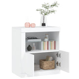 Sideboard with LED Lights White 60.5x37x67 cm - 45-Degree Angle