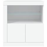 Sideboard with LED Lights White 60.5x37x67 cm - Rear View