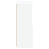 Side Cabinet with LED Lights White Engineered Wood
