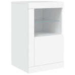 Side Cabinet with LED Lights White Engineered Wood