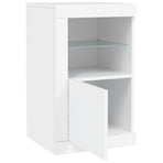 Side Cabinet with LED Lights White Engineered Wood